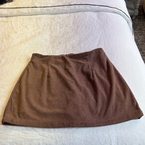 High Waisted Invisible Zipper 2-in-1 A Line Mini Corduroy Casual Skirt